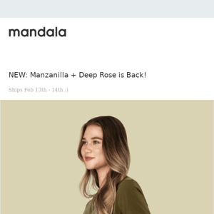 NEW: Manzanilla + Deep Rose is Back!