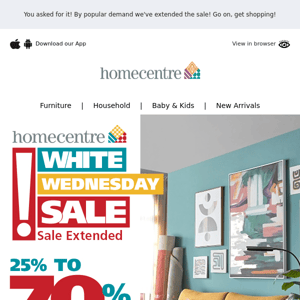 White Wednesday extended | 25% to 70% off!