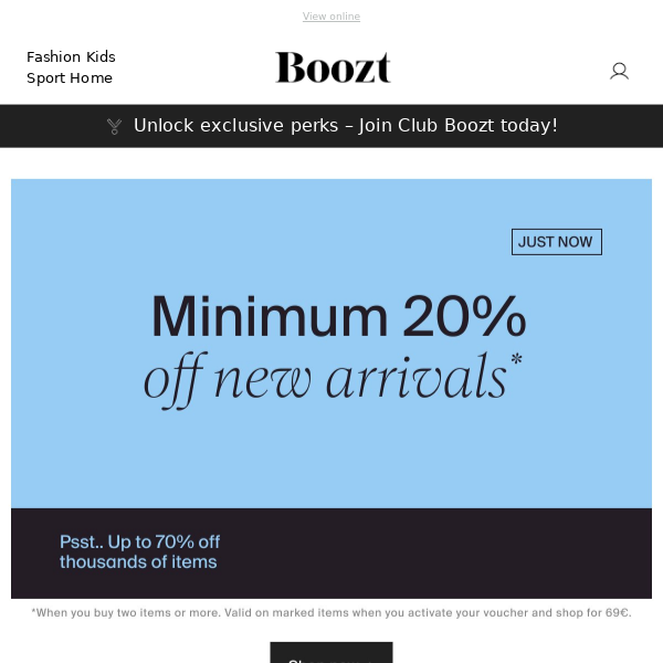 WOW! Minimum 20% OFF season's news!