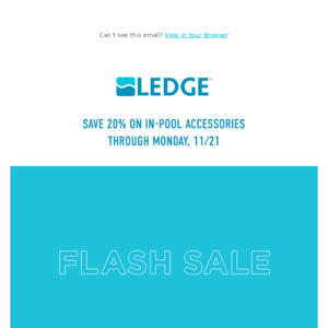 20% Off In-Pool Accessories Ends Tomorrow