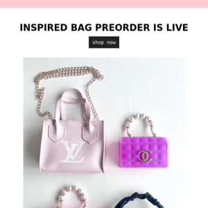 INSPIRED BAG PREORDER IS OPEN!