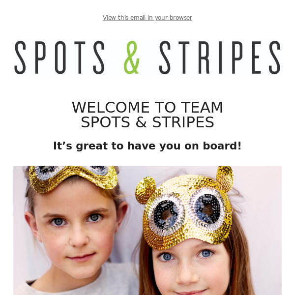 Welcome to Team Spots & Stripes. Hello, discount!