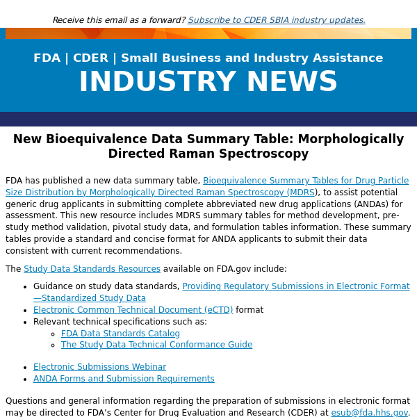 New Bioequivalence Data Summary Table: Morphologically Directed Raman Spectroscopy