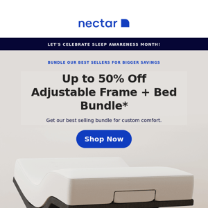 Dream big, 💤 better: up to 50% OFF