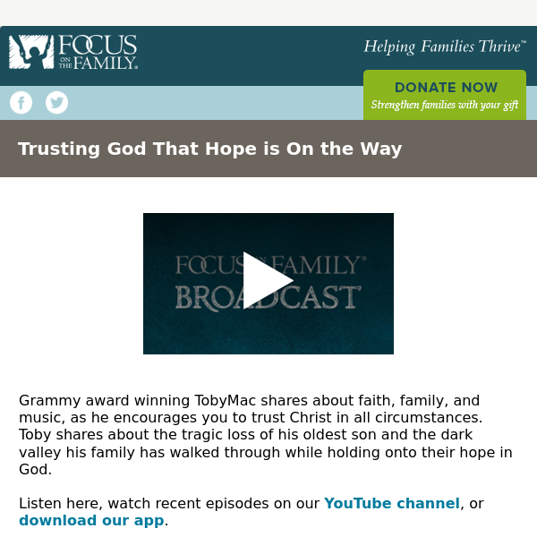 Toby McKeehan - Focus on the Family