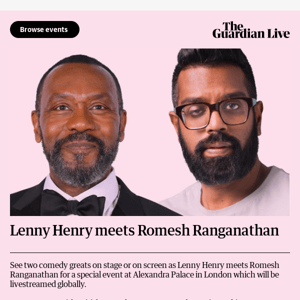 Announcing: An evening with Lenny Henry and Romesh Ranganathan