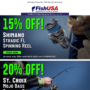 Shimano Stradic Spinning Reels 15% Off!  These Won't Last Long!