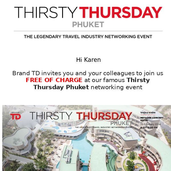 Thirsty Thursday Phuket is returning in February 2024!