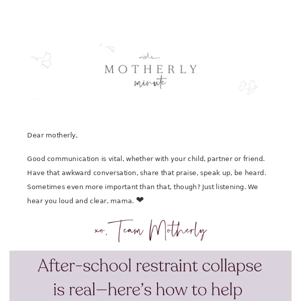 🗝 How to handle after-school restraint collapse