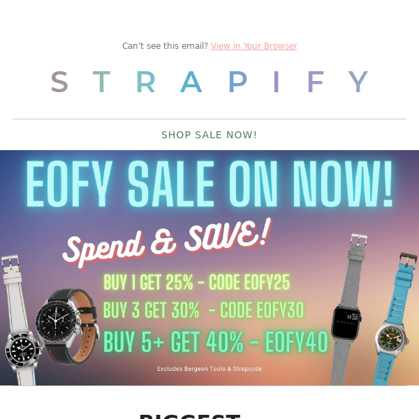 25-40% EOFY SALE! WATCH BANDS!