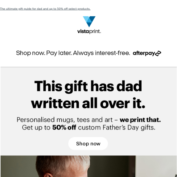 Up to 50% off Father’s Day gifts.