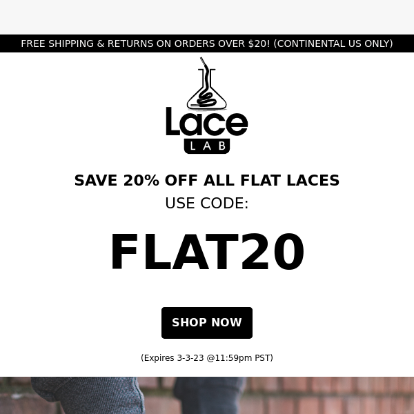 🚨 SAVE 20% OFF ALL FLAT LACES THIS WEEKEND 🚨