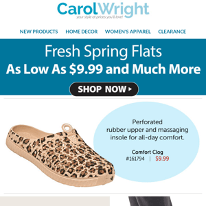 Fresh Spring Flats as low as $9.99 & Much More