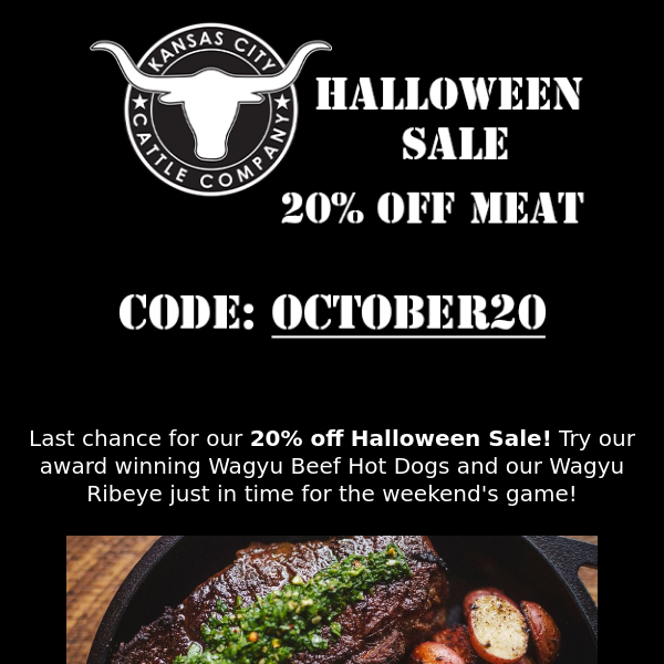 Last Chance For 20% Off Wagyu Steaks