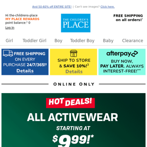 $9.99 ACTIVEWEAR = HOT DEAL (!!!)