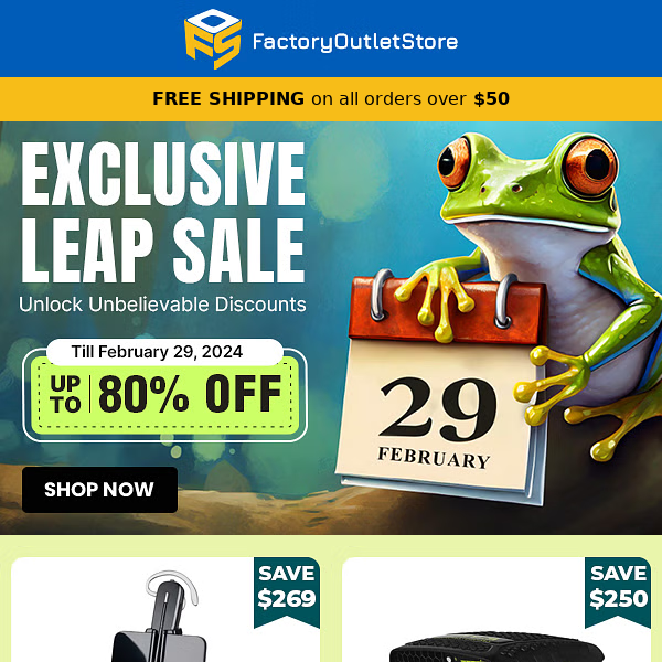 Exclusive Leap Year Sale - Few Days Left - Up to 80% OFF