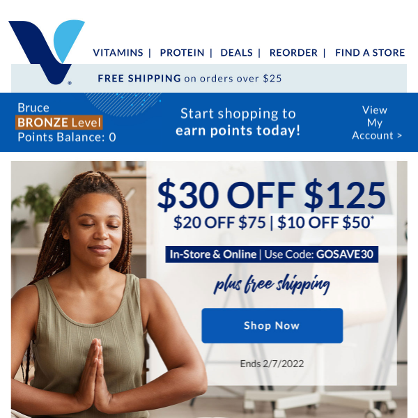 The Vitamin Shoppe: Open for up to $30 off!