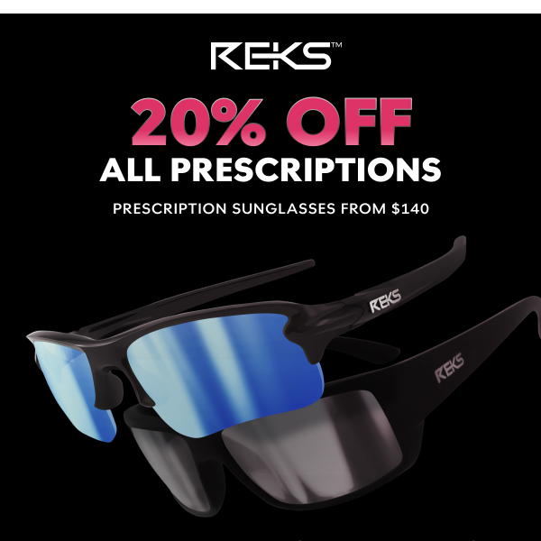 Save 20% on All Prescription Eyewear