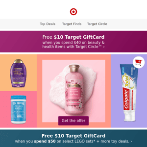 FREE Target GiftCard with beauty & health purchase 🙌