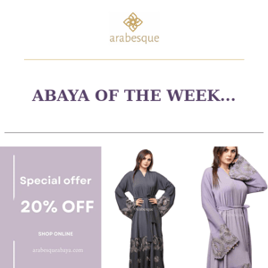 20% OFF NEW COLLECTION ABAYA
