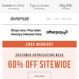 Final Hours: Customer Appreciation Week Ends Midnight | 60% Off* Sitewide