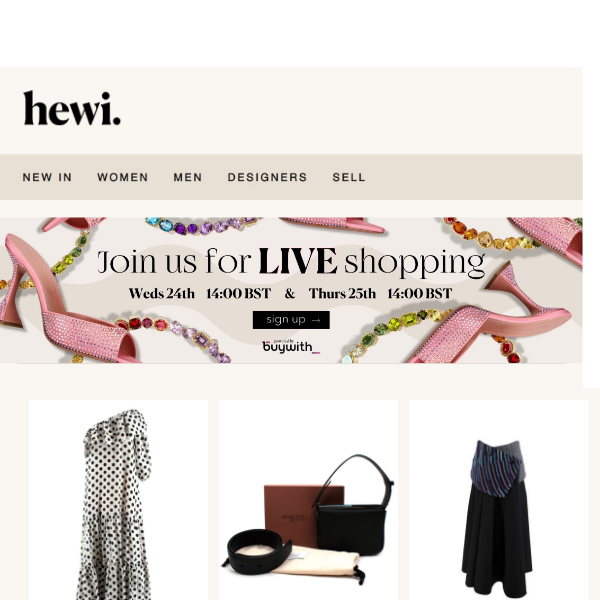 We're live! Join us for live shopping now.