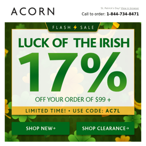17% Off! Luck of the Irish!