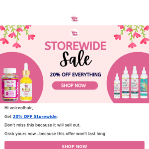 📢 20% OFF Storewide Sale 🤩