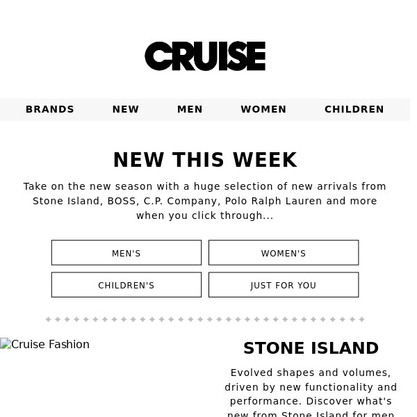 New In: Stone Island, BOSS, C.P. Company and Polo Ralph Lauren. - Cruise  Fashion