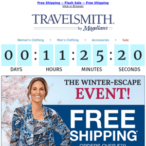 Happy Monday, Savvy Traveler ~ Free Shipping is YOUR Destination ~ Shop Now!