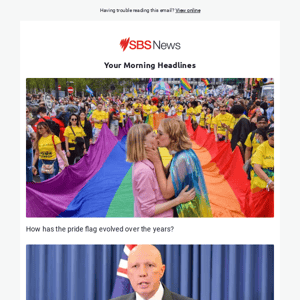 How has the pride flag evolved over the years? | Peter Dutton's warning to the Voice campaign