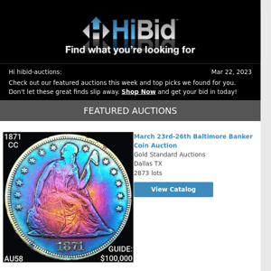 Wednesday's Great Deals From HiBid Auctions - March 22, 2023