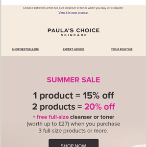 SUMMER SALE | Up to 20% off + a free gift