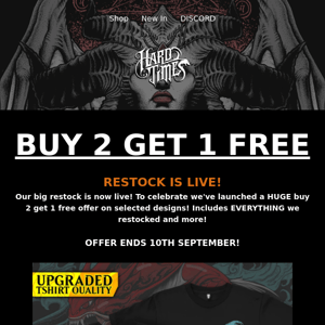 BUY 2 GET 1 FREE WEEKEND - RESTOCK IS LIVE!!!