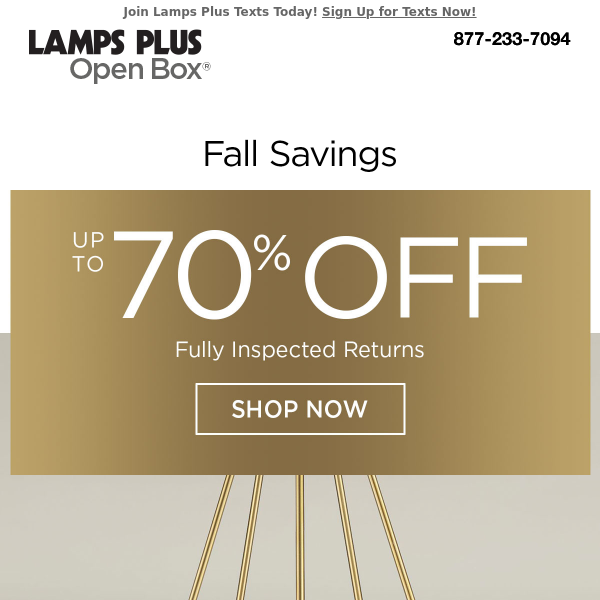 Limited Time Offer! Open Box Fall Savings