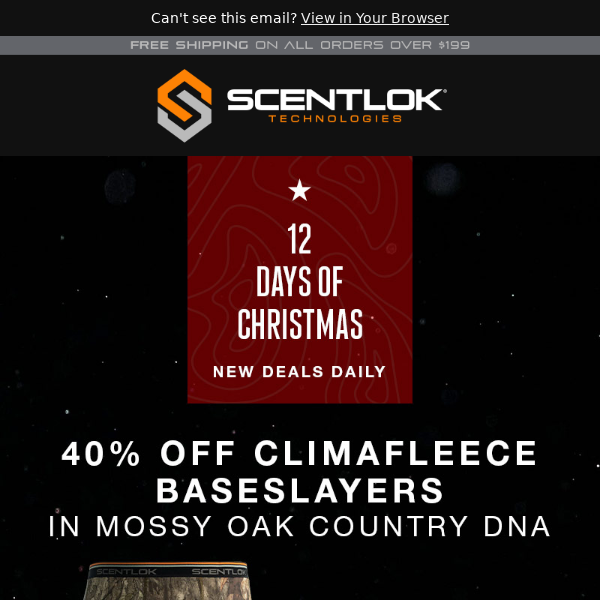 12 Days of Christmas: 40% off Climafleece in Mossy Oak DNA