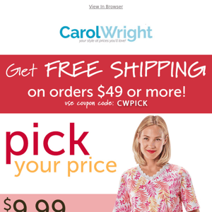 Don't Wait! Free Shipping + Pick Your Price!