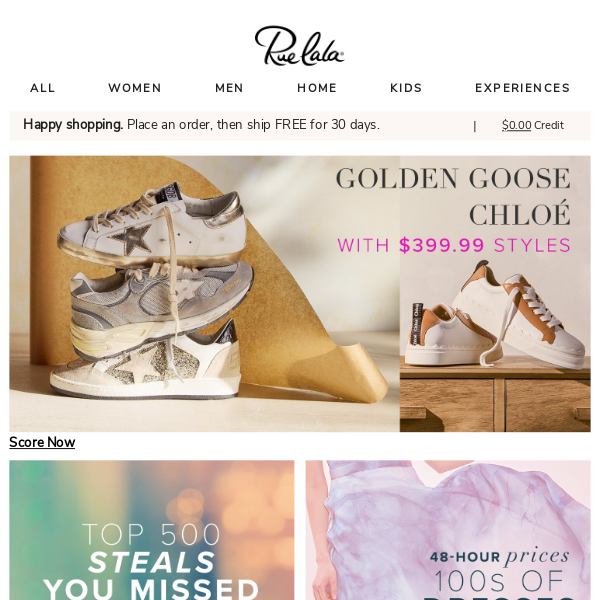 Golden Goose & Chloé with $399.99 Styles • Top 500 Steals for Two Days