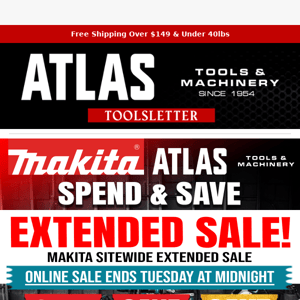 Makita Sitewide Sale EXTENDED! 1-Day Only ⏰