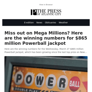 Miss out on Mega Millions? Here are the winning numbers for $865 million Powerball jackpot