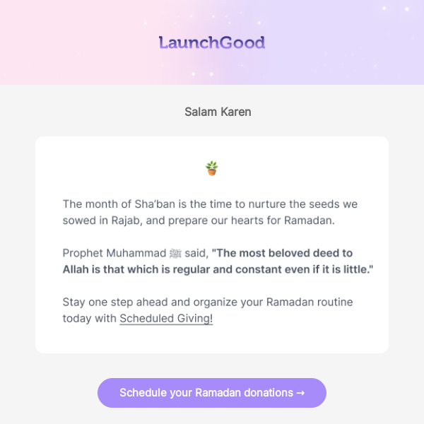 Set your donations in time for Ramadan 📲