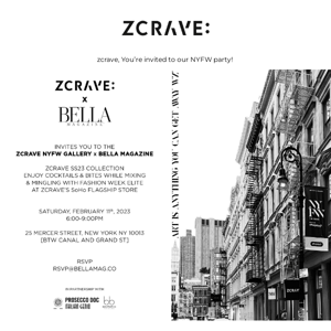ZCRAVE, You’re invited to NYFW event