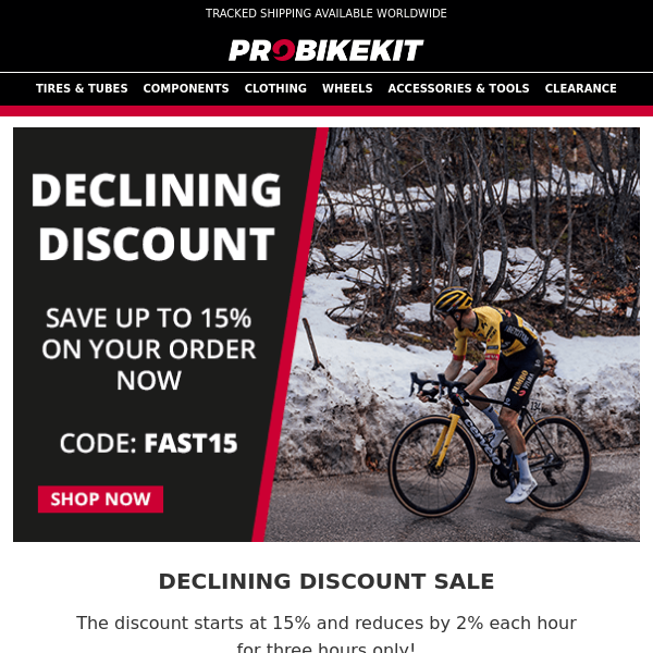 15% off Declining Discount has started!