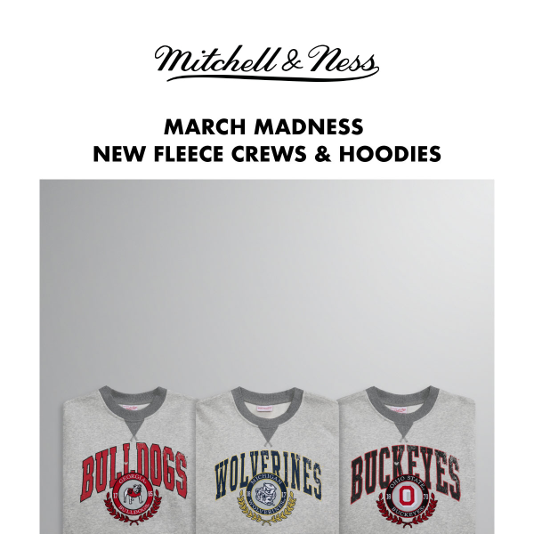 MARCH MADNESS | New Collegiate Fleece Crews & Hoodies 🏆