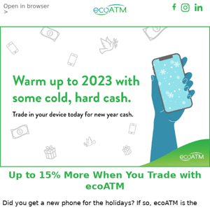 🥳 New year! 📱 New phone? 💰 New trade-in values at ecoATM!