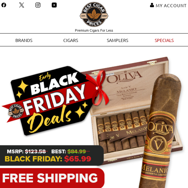 🏆 While Supplies Last - Oliva V Melanio Robusto Boxes Only $65.99 + Free Shipping 🏆