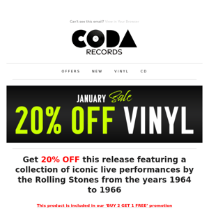 🇬🇧 Get 20% OFF ALL Rolling Stones vinyl