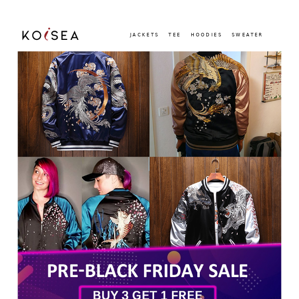 Koisea Mountain & Tiger Souvenir Jacket [Reversible] L / Blue & Pink