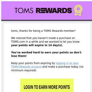 Don't let your rewards points expire!