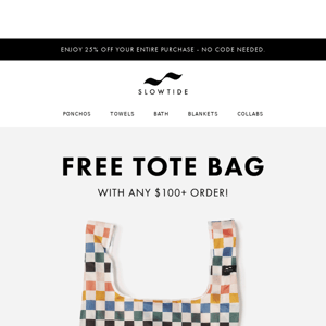 FREE tote bag with $100+ Purchase 🎉